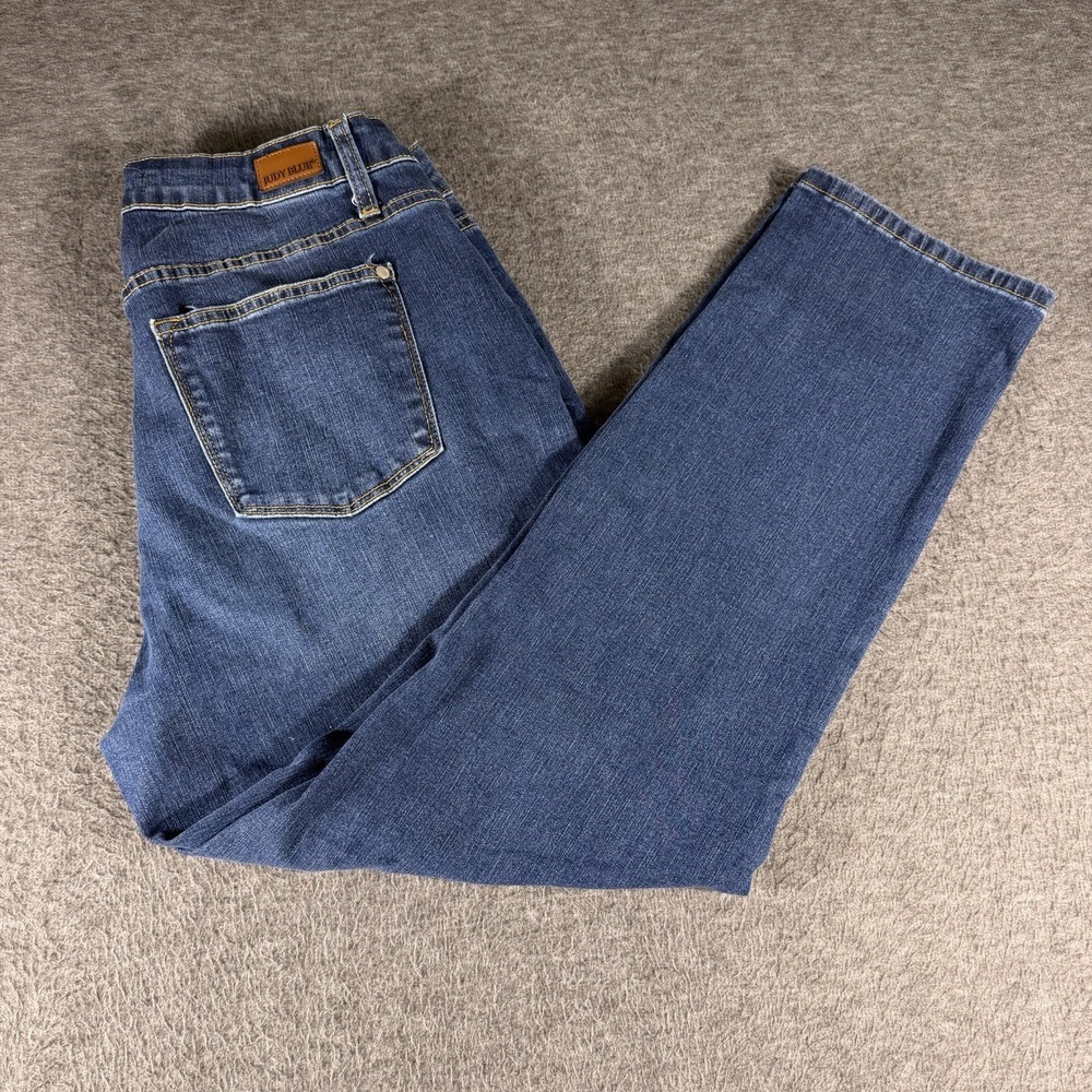Judy Blue Women's Boyfriend Fit Jeans Blue Denim Stretch High Rise Size 14W